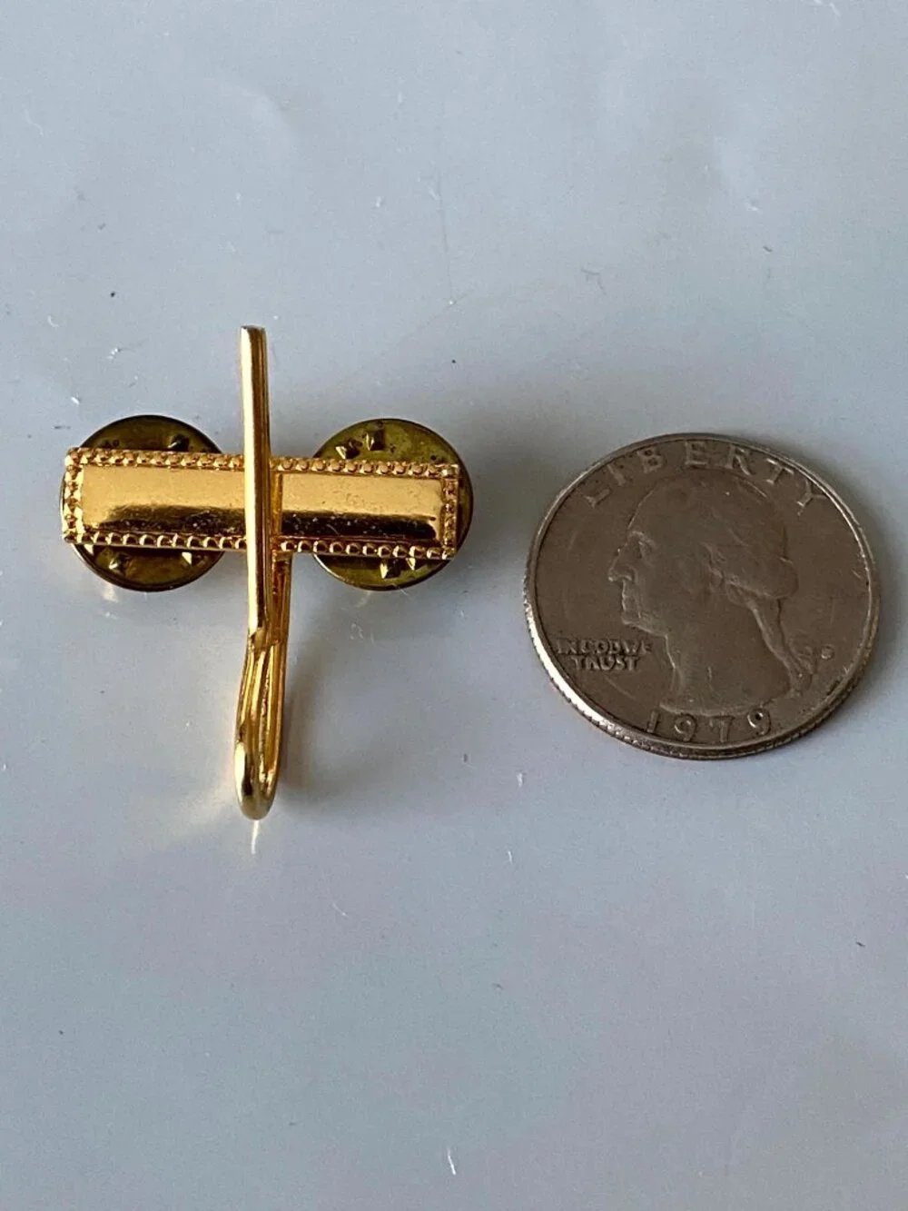 Vintage Military Mens' Lapel Pin Rectangle w/ Hanging Hook